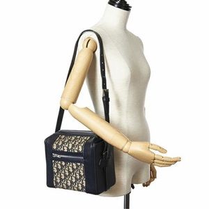 Price firm Dior Oblique Vintage Square Vanity Leather&Canvas Shoulder bag